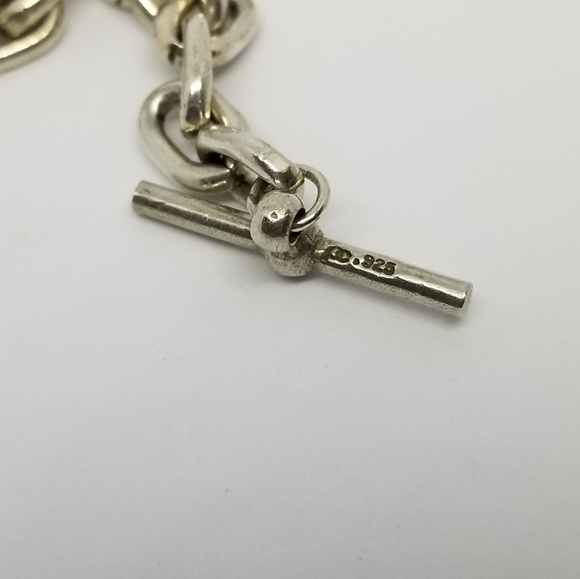 Tiffany Style Sterling Toggle Charm Bracelet - Picture 2 of 2